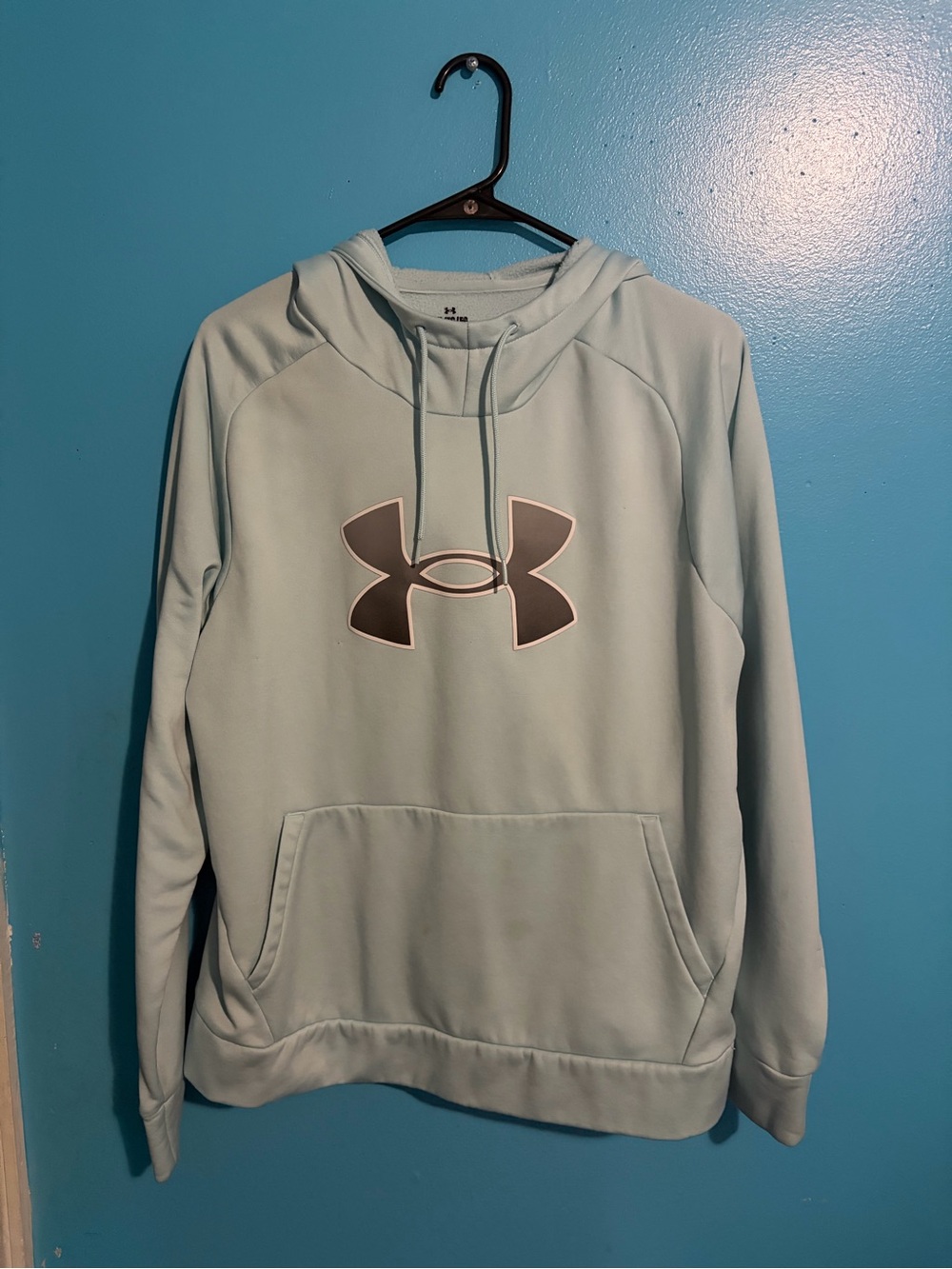 Under Armour Men's Pale Blue Crewneck Hoodie with Logo